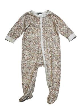 H&M White and Rust Floral Baby Romper